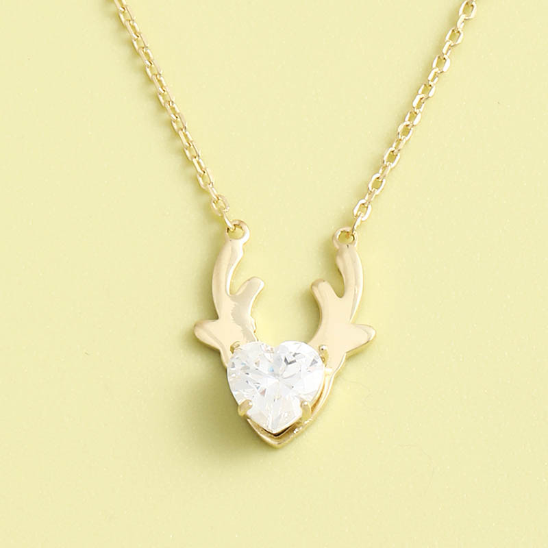 Light Luxury Niche Deer S925 Silver Necklace display picture 1