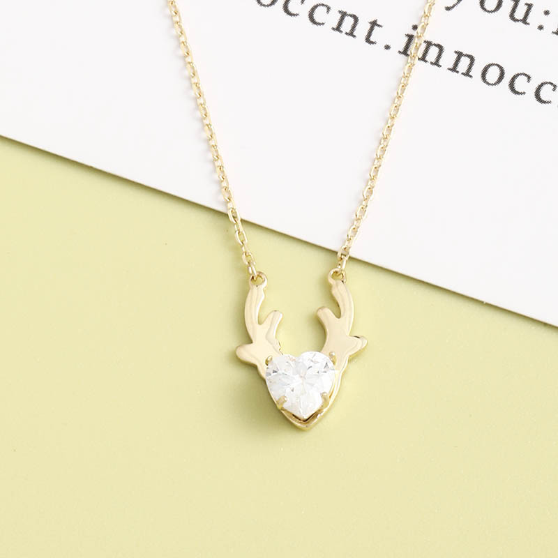 Light Luxury Niche Deer S925 Silver Necklace display picture 5