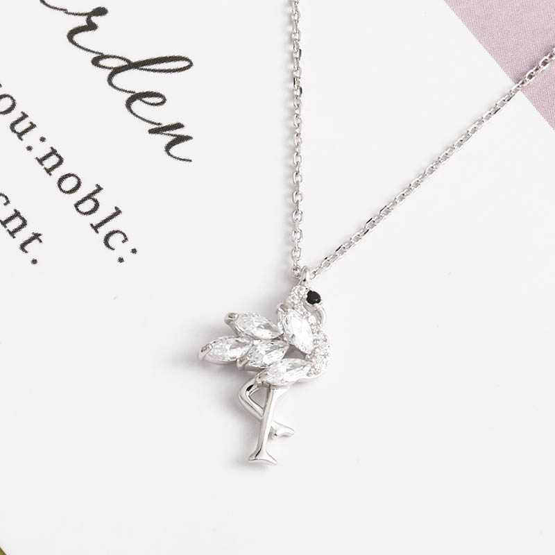 Light Luxury Niche Simple Classic Flamingo S925 Silver Necklace display picture 1