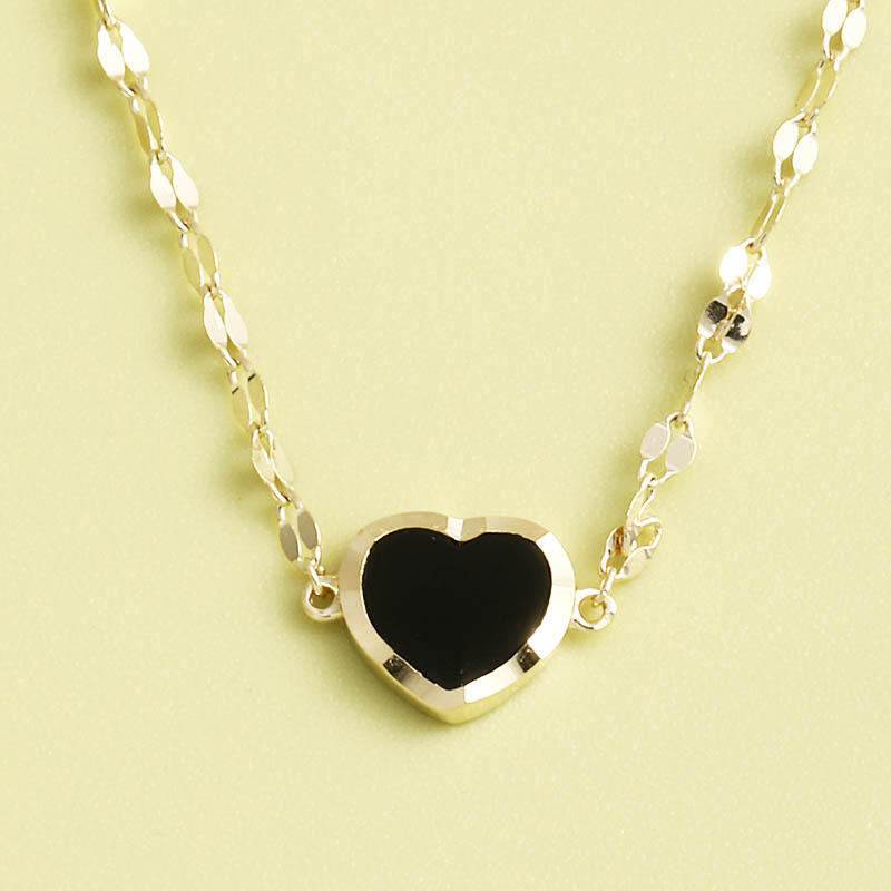 Simple Classic Heart S925 Silver Necklace display picture 1