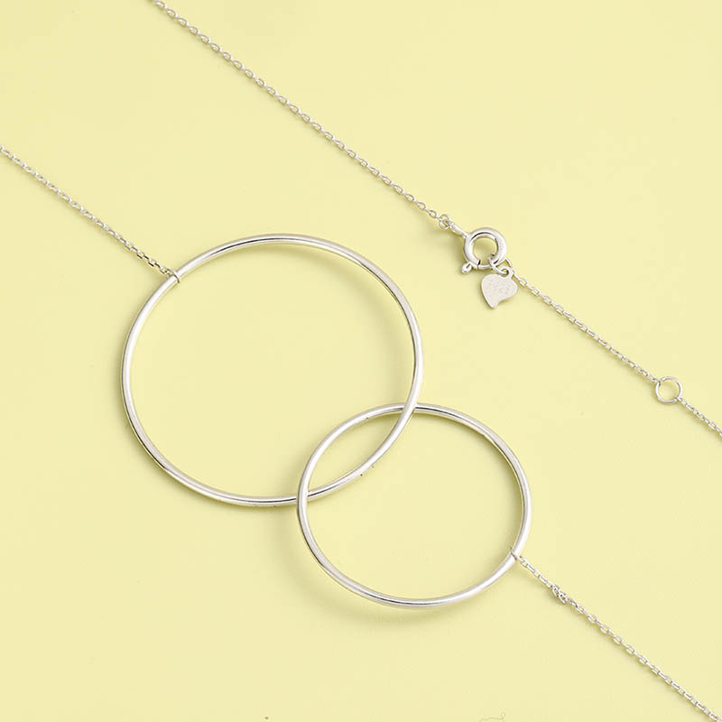 Simple Classic Ring S925 Silver Necklace display picture 2