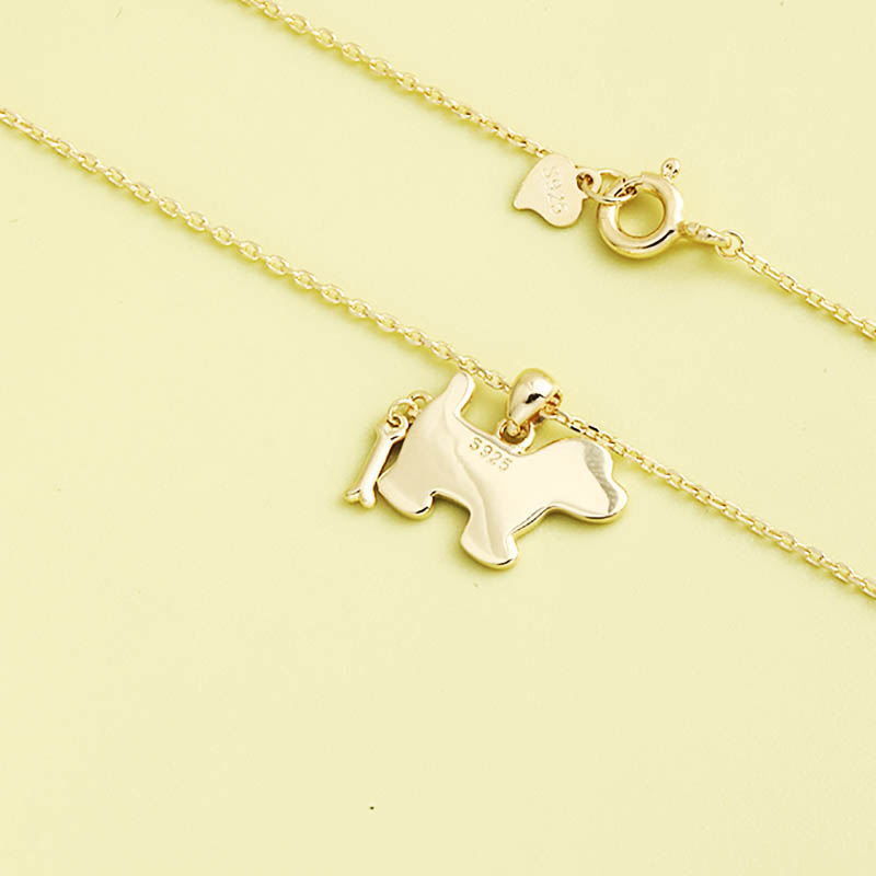 Simple Classic Puppy S925 Silver Necklace display picture 2