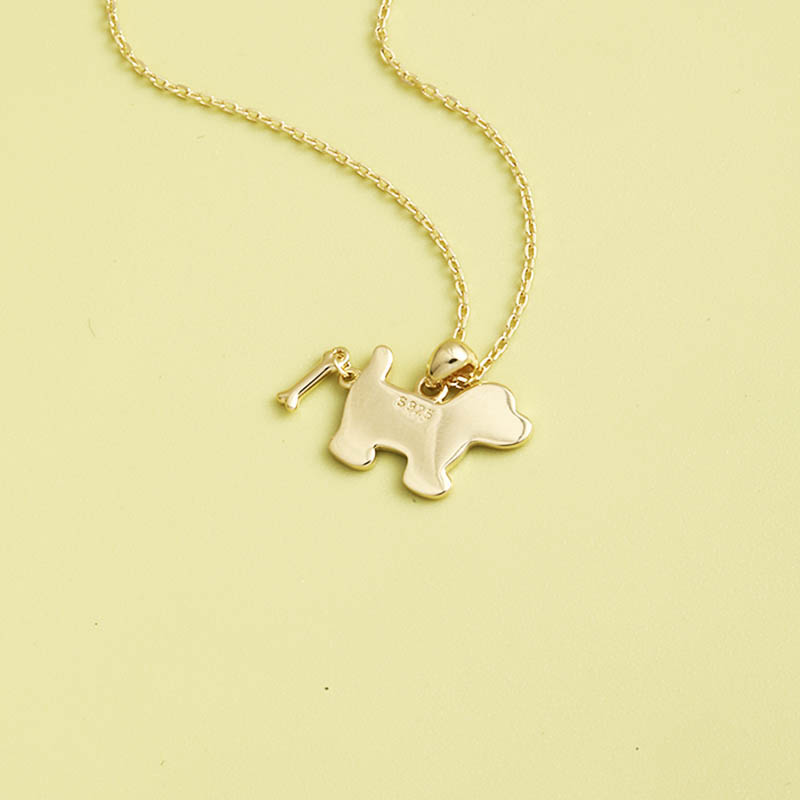 Simple Classic Puppy S925 Silver Necklace display picture 3
