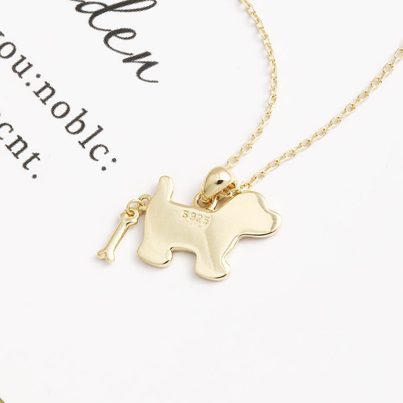 Simple Classic Puppy S925 Silver Necklace display picture 4