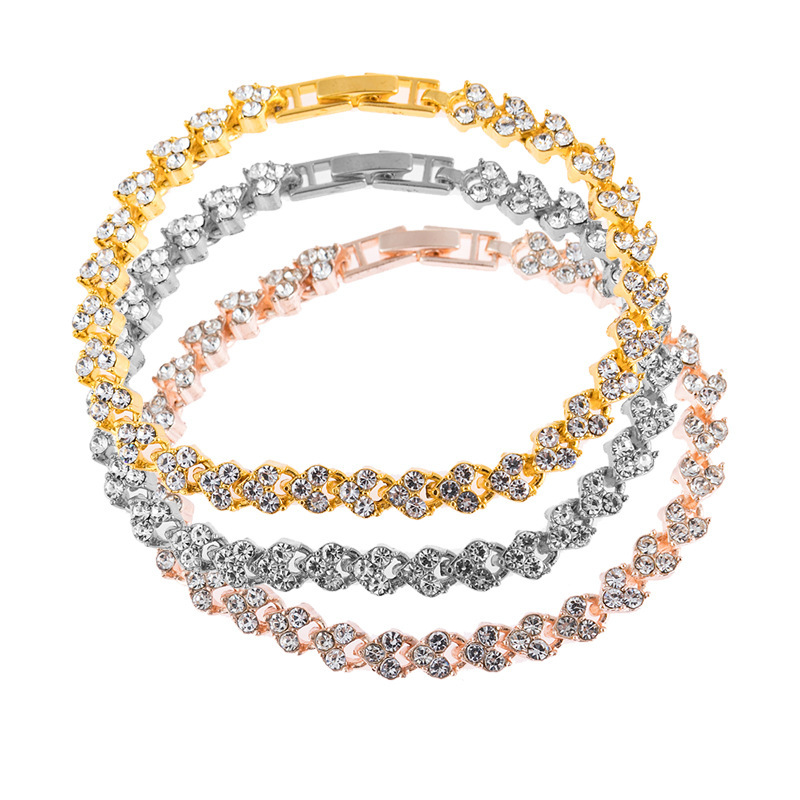 Fashion Sparkling Full Diamond Rhinestone Geometric Buckle Bracelet display picture 6