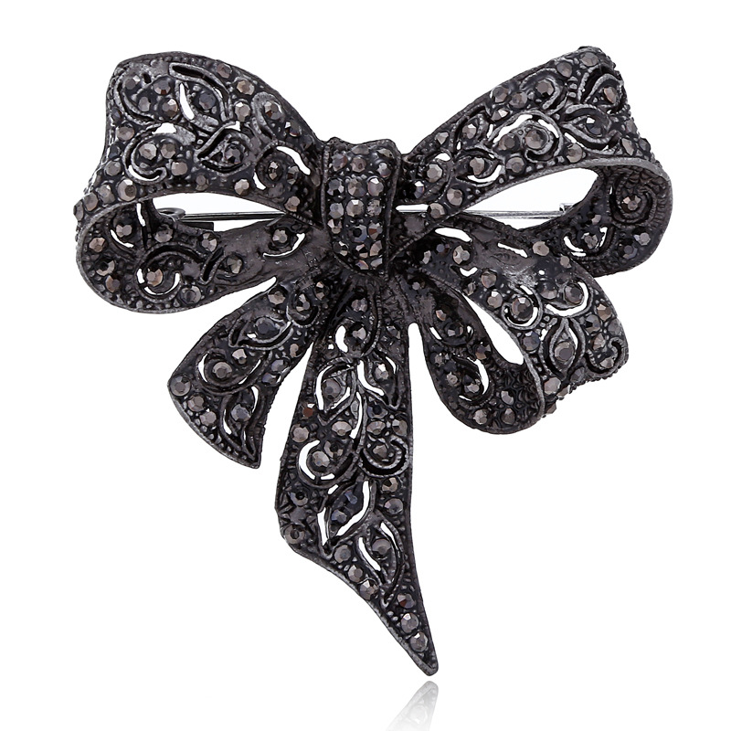 Fashion Jewelry Rhinestone Bow Alloy Brooch display picture 1