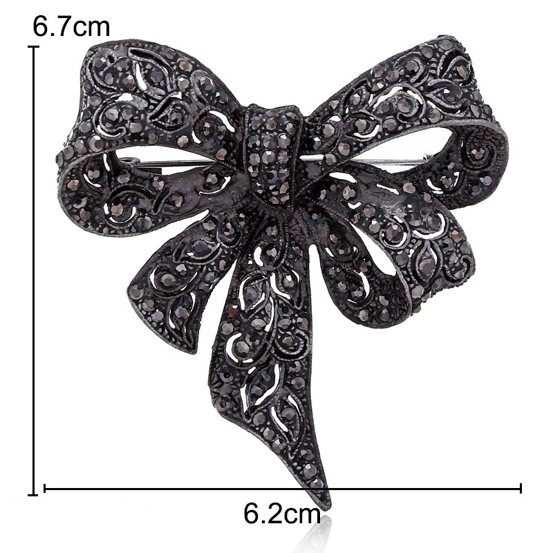 Fashion Jewelry Rhinestone Bow Alloy Brooch display picture 2