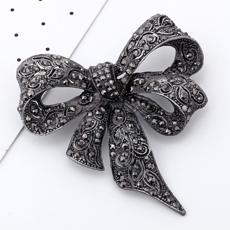 Fashion Jewelry Rhinestone Bow Alloy Brooch display picture 3