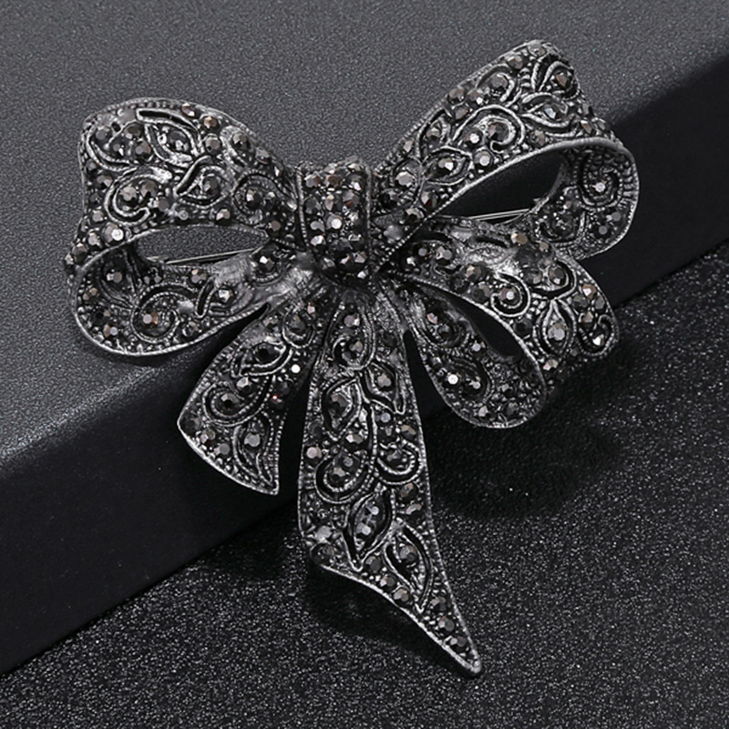 Fashion Jewelry Rhinestone Bow Alloy Brooch display picture 5