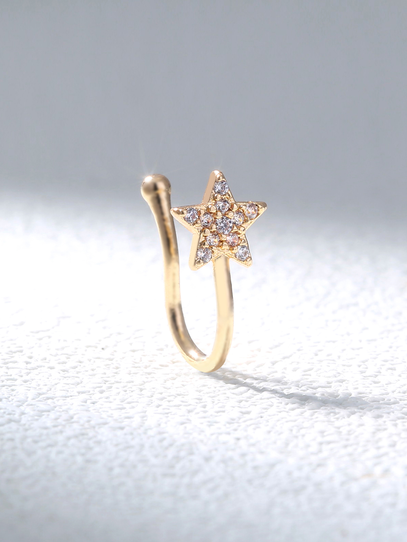 Fashion And Popular Jewelry Micro-set Zircon Five-pointed Star Nose Ring False Nose Ring Piercing Jewelry For Women 1 display picture 1