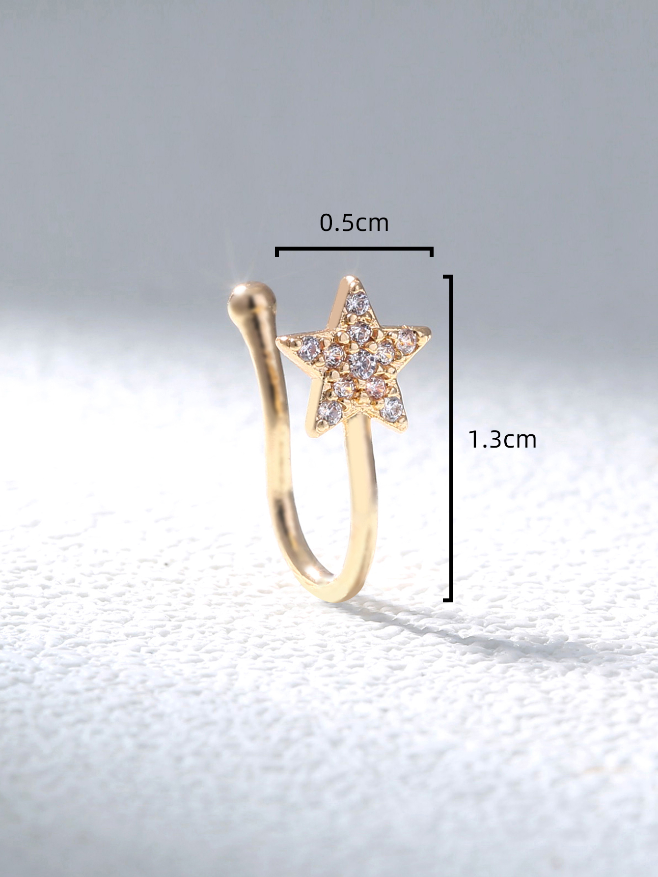 Fashion And Popular Jewelry Micro-set Zircon Five-pointed Star Nose Ring False Nose Ring Piercing Jewelry For Women 1 display picture 2