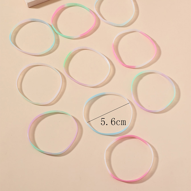Set Of 10 Colorful Silicone Elastic Bracelets Wholesale display picture 4