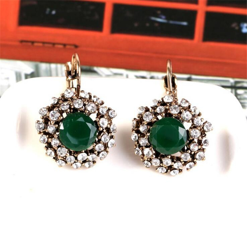 Vintage Fashion Round Flower Rhinestone Alloy Ear Clips display picture 5