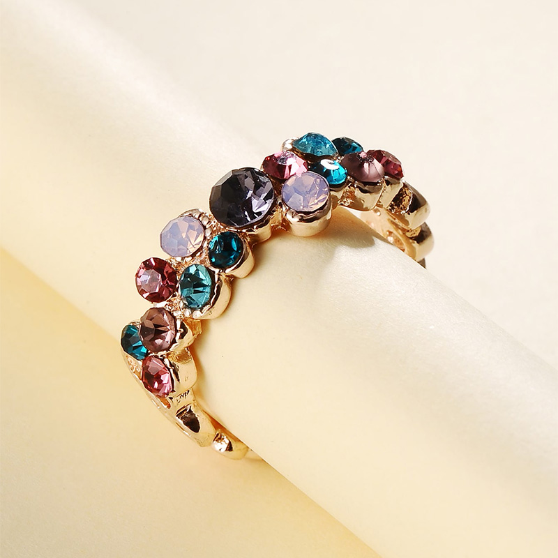 Fashion Jewelry Crystal Rhinestone Color Alloy Ring display picture 3