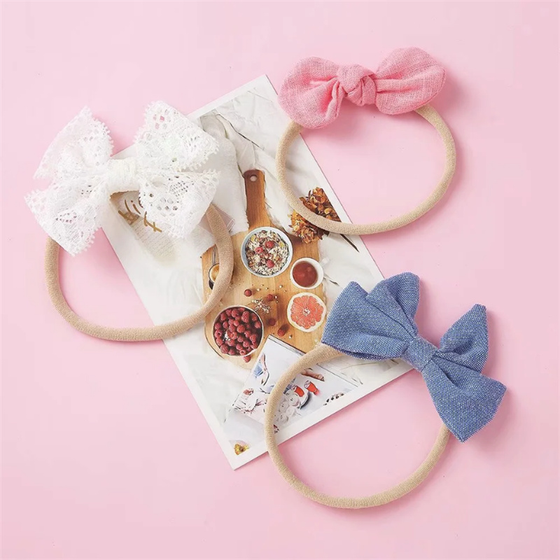 Children's 10-piece Handmade Fabric Bow Hair Tie Set display picture 4