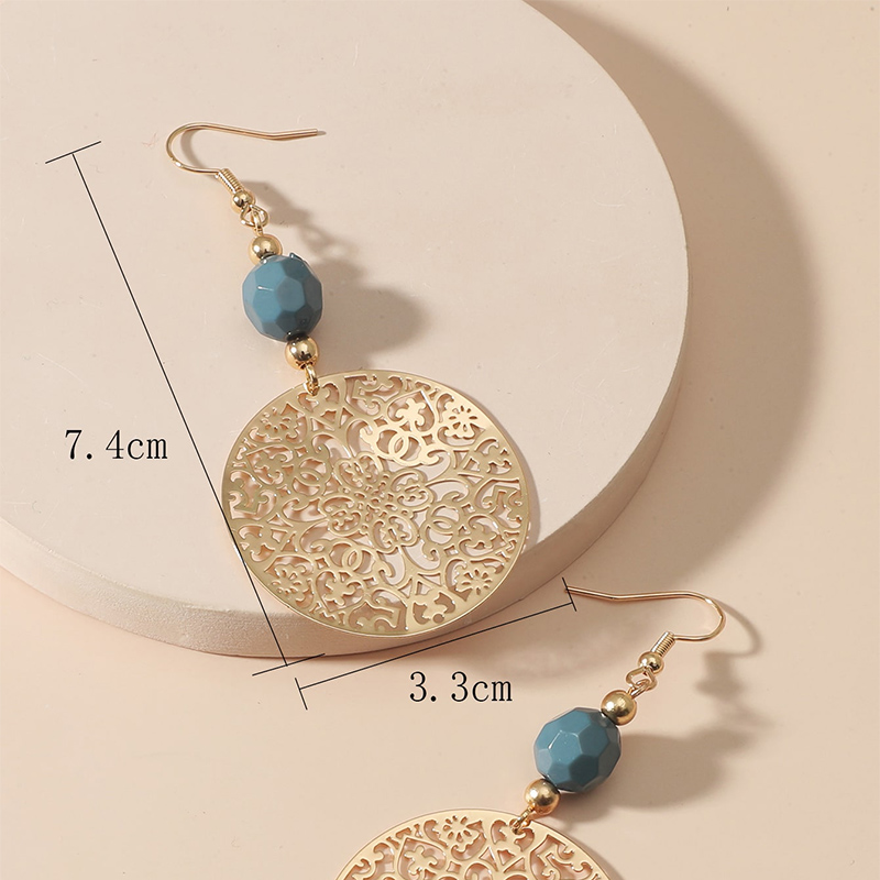 Fashion Jewelry Disc Cutout Beads Alloy Earrings display picture 4