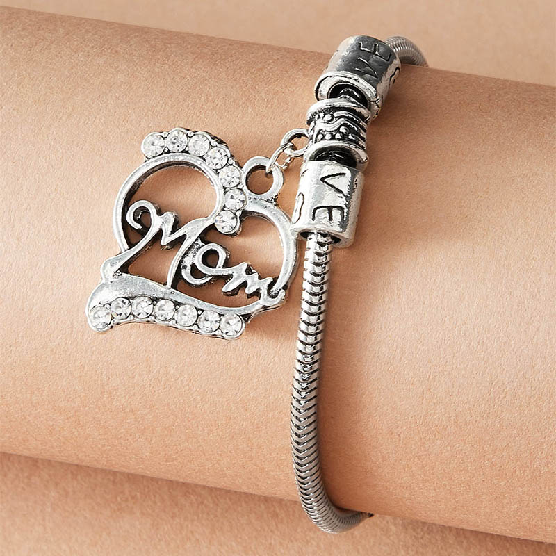 Fashion Mama Letter Alloy Rhinestones Bracelets display picture 5