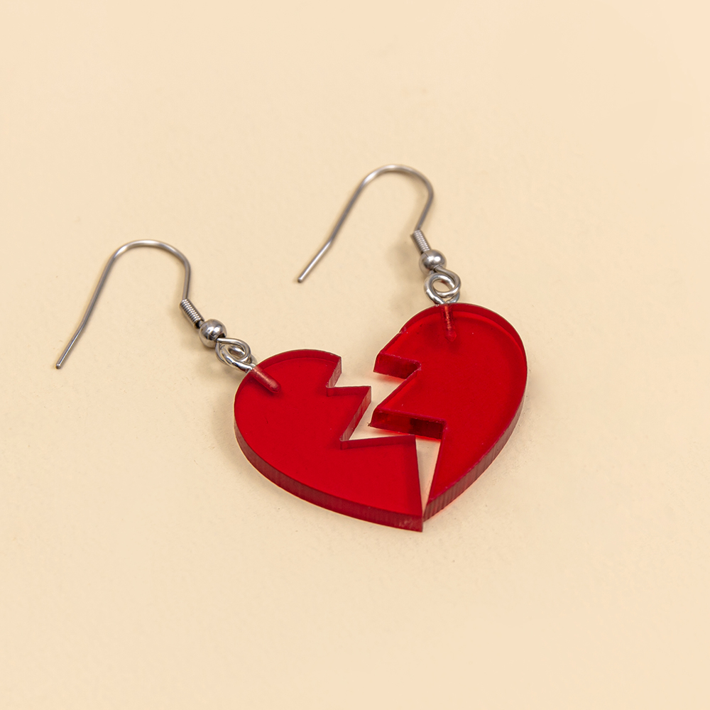 Simple Style Heart Arylic Drop Earrings display picture 3