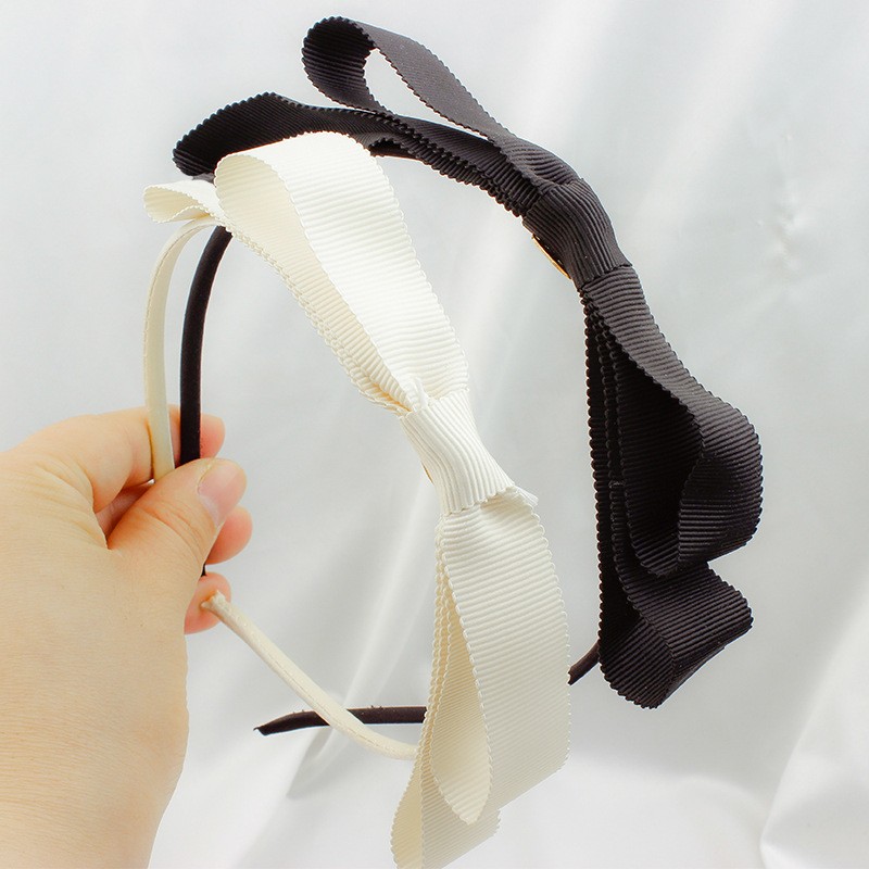 Simple Solid Color Bow Silk Scarf Headband display picture 4