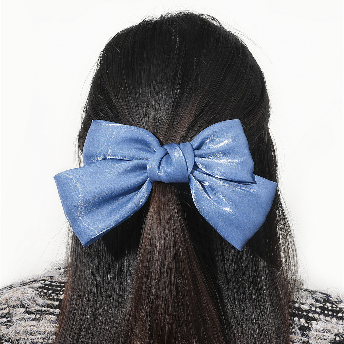 2-piece Set Of New Oversized French Bow Hairpin Korean Silk Hair Accessories Back Head Hairpin Top Clip Sen Hairpin display picture 1