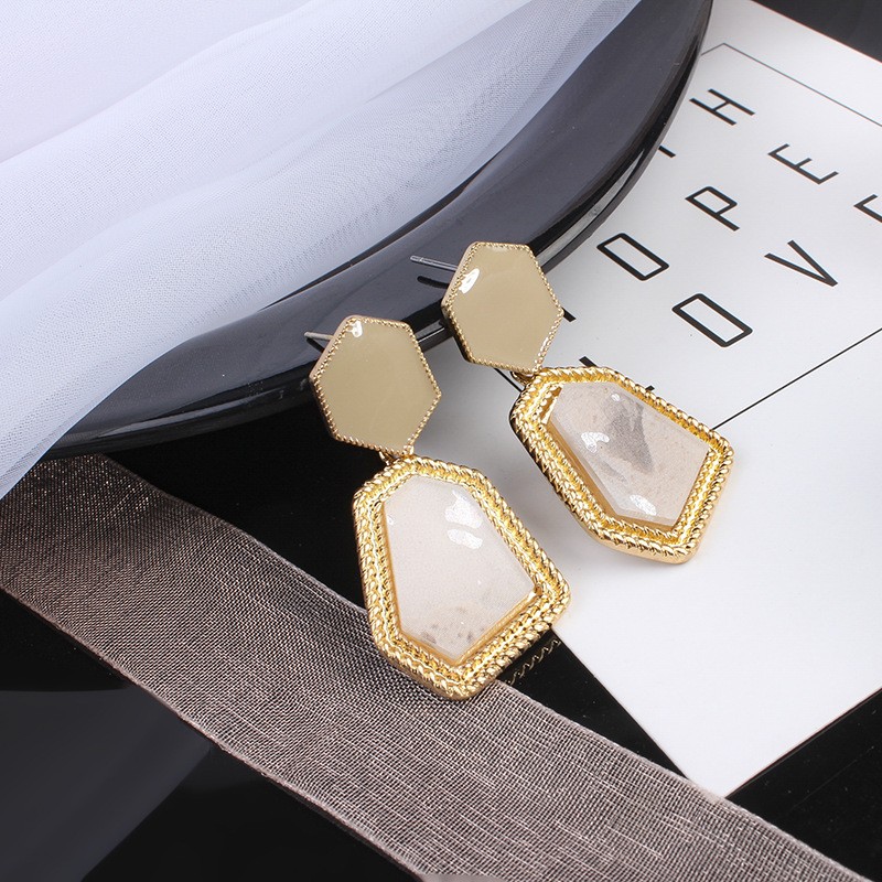 New Silver Needle Korean Temperament Simple Geometric Polygon Earrings Elegant Girl Earrings display picture 2