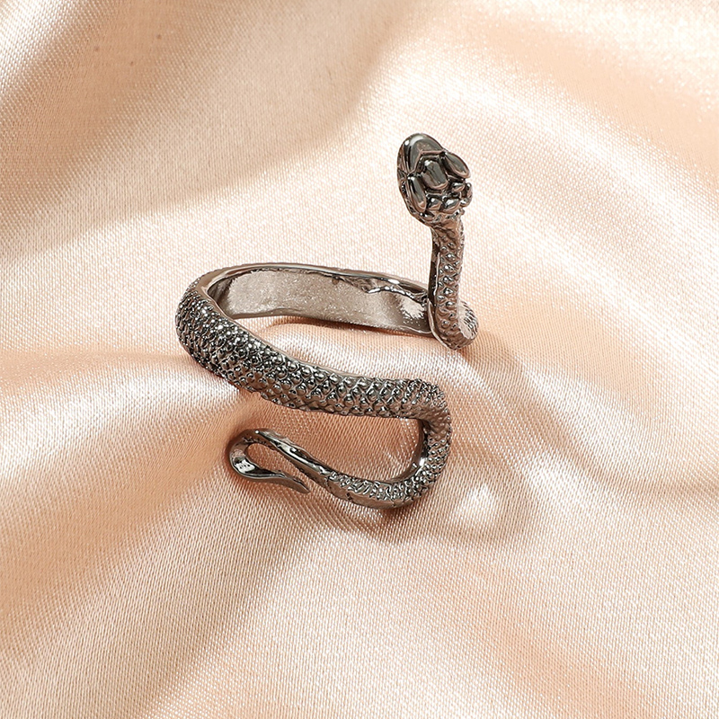 Anillo De Serpiente Abierto Vintage De Joyería De Moda Simple display picture 3