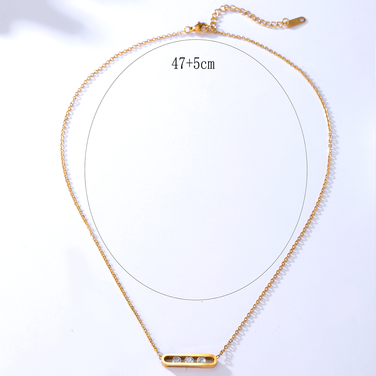 201 Stainless Steel 18K Gold Plated Simple Style Geometric Zircon display picture 3