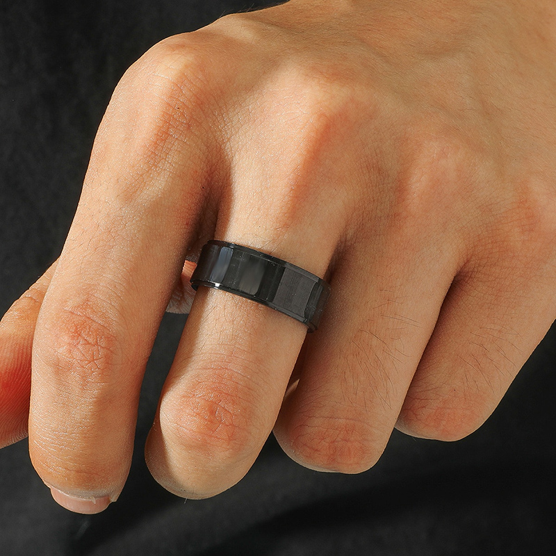 Simple Men's Stainless Steel Geometric Ring display picture 1