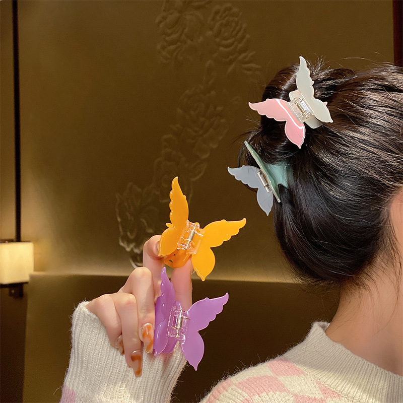 Early Spring Super Fairy Butterfly Hairpin Female Back Head Hair To Catch Net Red Shark Clip To Attract Bees To Attract Butterflies Small Fresh Clip To Catch Clip display picture 2