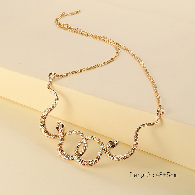 Fashion Simple Double Snake Pendant Necklace display picture 4
