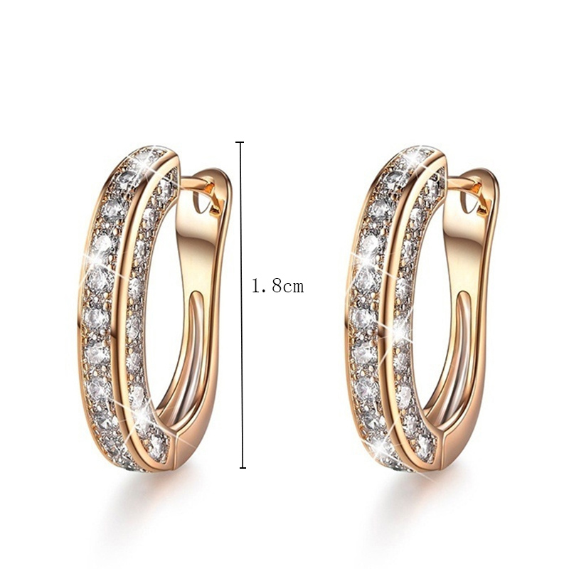 Fashion Geometric Alloy Artificial Diamond Hoop Earrings display picture 6