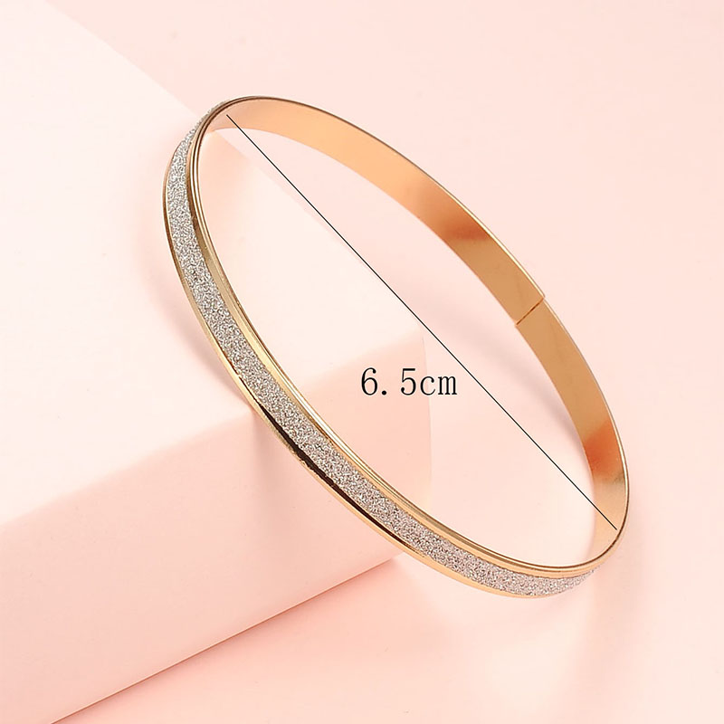 Fashion Simple Style Two Color Frosted Bracelet 2pcs Set display picture 4