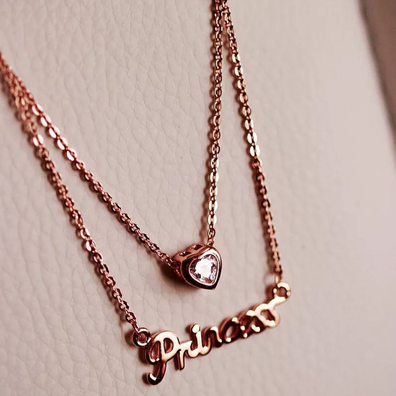 Fashion Jewelry Popular Letter Zircon Love Necklace display picture 2