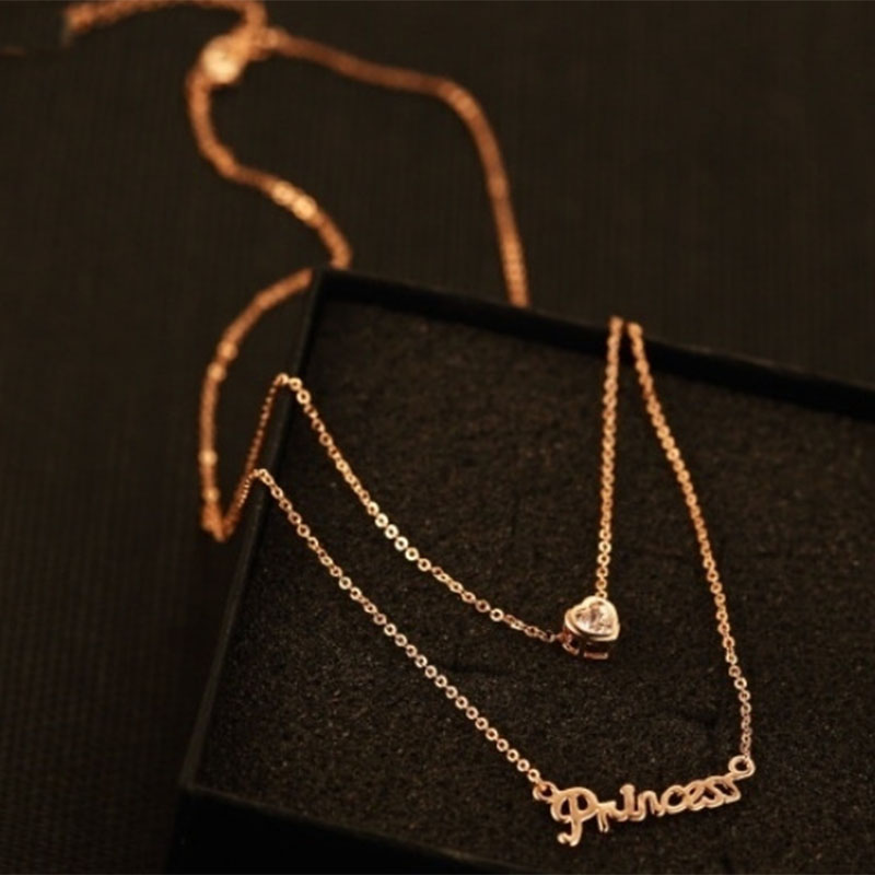 Fashion Jewelry Popular Letter Zircon Love Necklace display picture 3