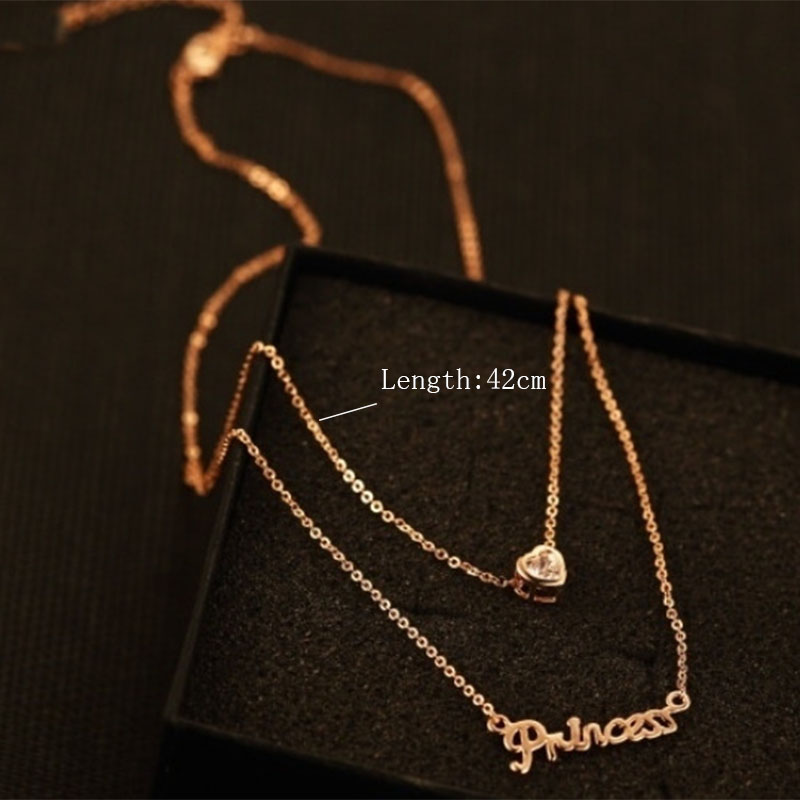 Fashion Jewelry Popular Letter Zircon Love Necklace display picture 4