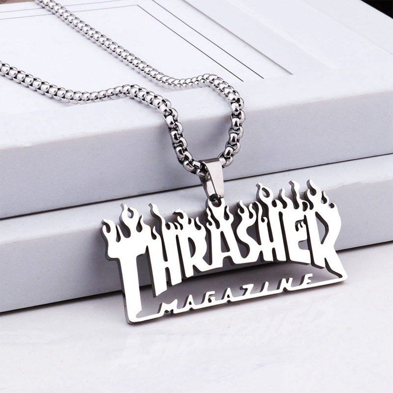 European And American Street Hiphop Hip-hop Pendant Thrasher Colorful Necklace display picture 3