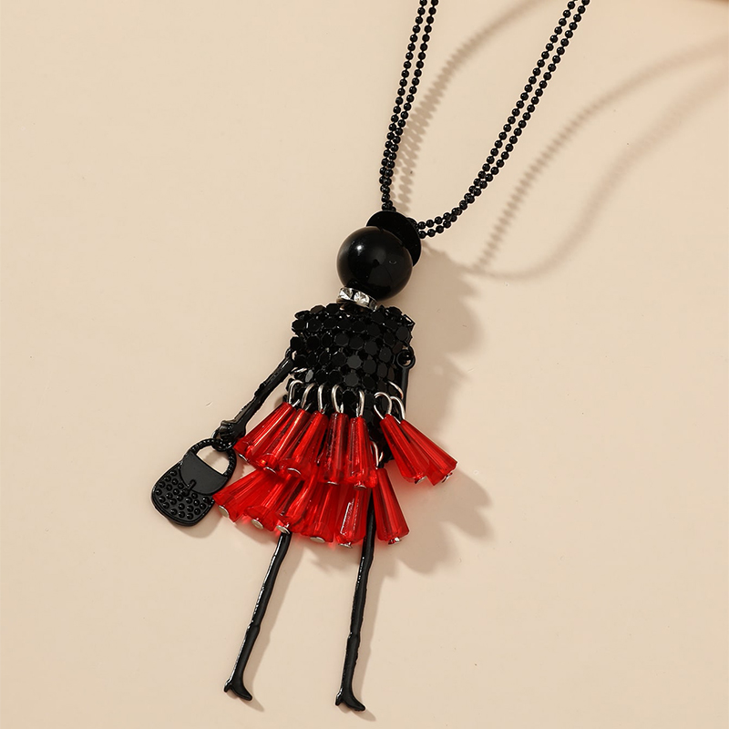 Fashion Jewelry Crystal Ballet Girl Necklace display picture 2