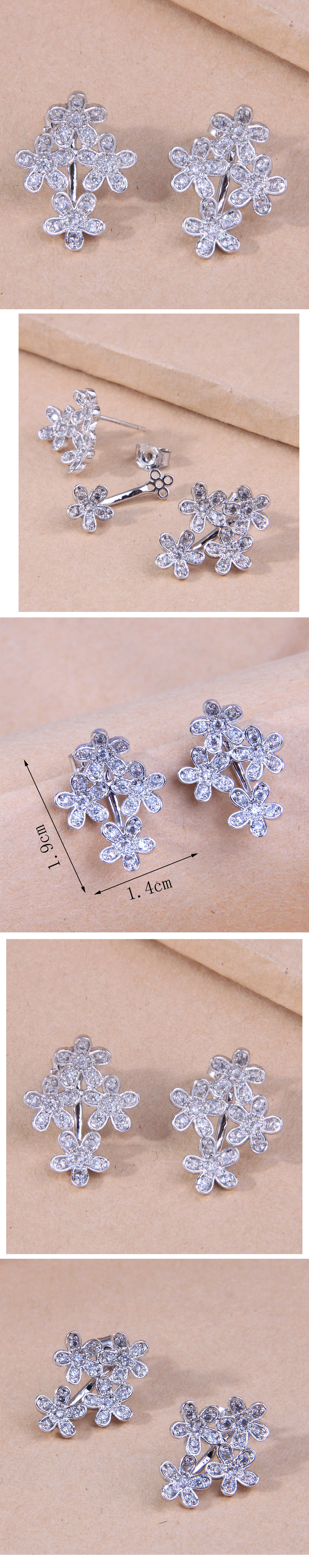 Korean Version Of Fashion Inlaid Blossoming Petals Personality Temperament Earrings display picture 1