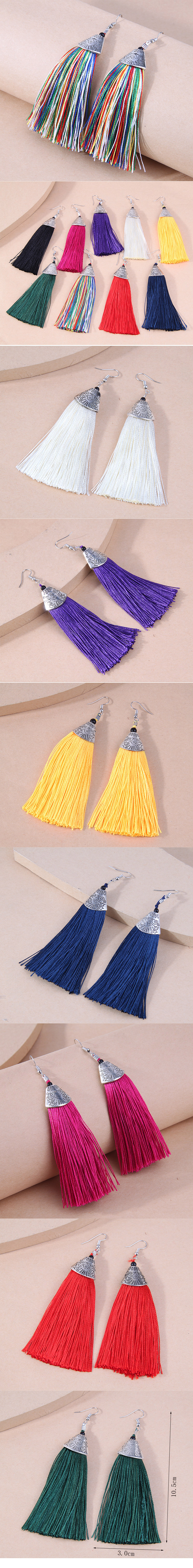 Simple Metal Fish Mouth Tassel Line Temperament Fashion Earrings display picture 1