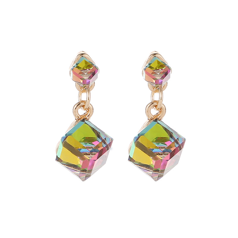 Fashionable All-match Geometric Shape Crystal Earrings display picture 9