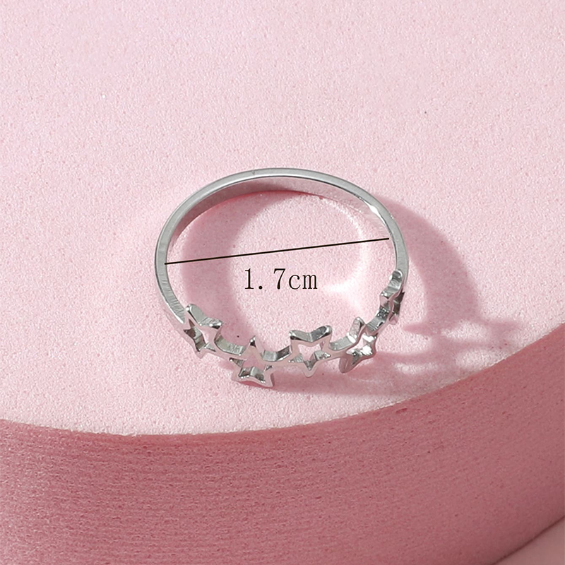 Fashion Simple Stainless Steel Hollow Five-pointed Star Ring display picture 4