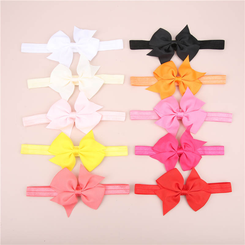 10pcs Children&#39;s Solid Color Dovetail Headband display picture 2