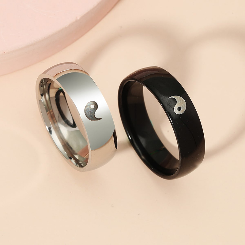 Fashion Fashion Jewelry Stainless Steel Yin Yang Eye Couple Ring display picture 1