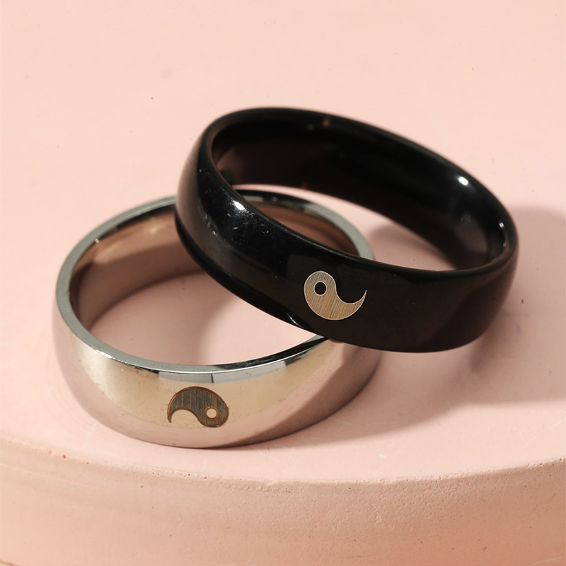 Fashion Fashion Jewelry Stainless Steel Yin Yang Eye Couple Ring display picture 2