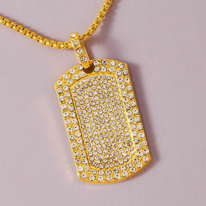 Fashion Jewelry Geometric Luxury Full Diamond Rhinestone Square Necklace display picture 4
