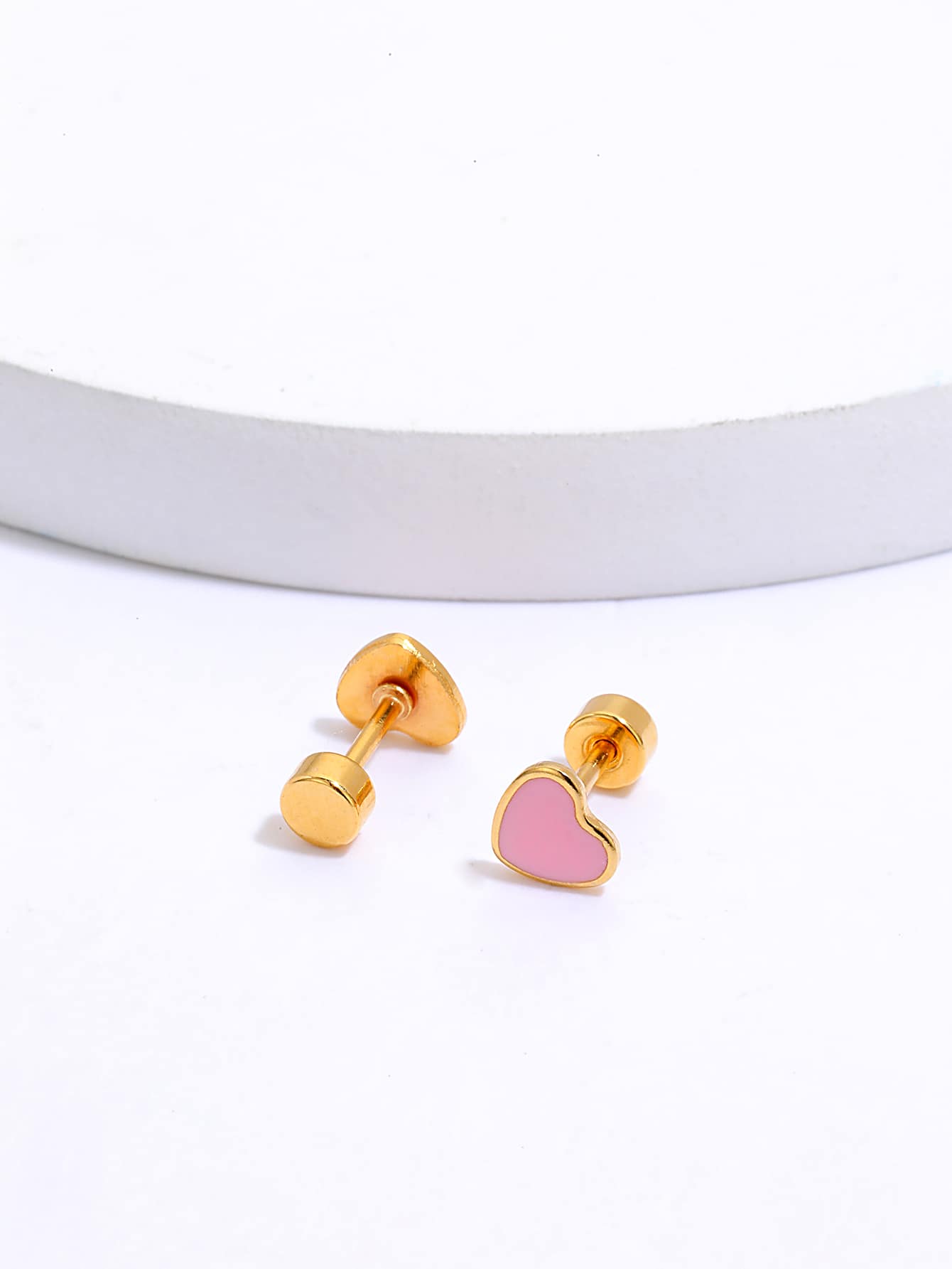 1 Piece Ear Cartilage Rings & Studs Fashion Heart 201 Stainless Steel Plating 18K Gold Plated display picture 3