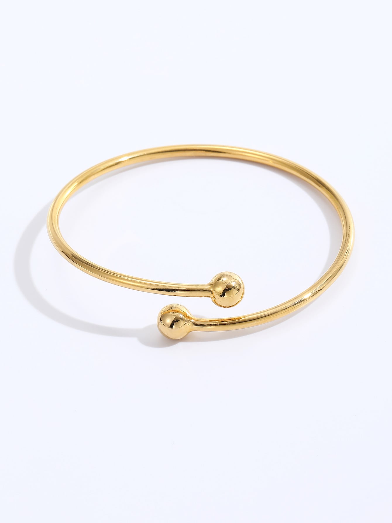 Einfache Mode Kupfer Galvani 18k Goldene Open-end Glänzend Armband display picture 1