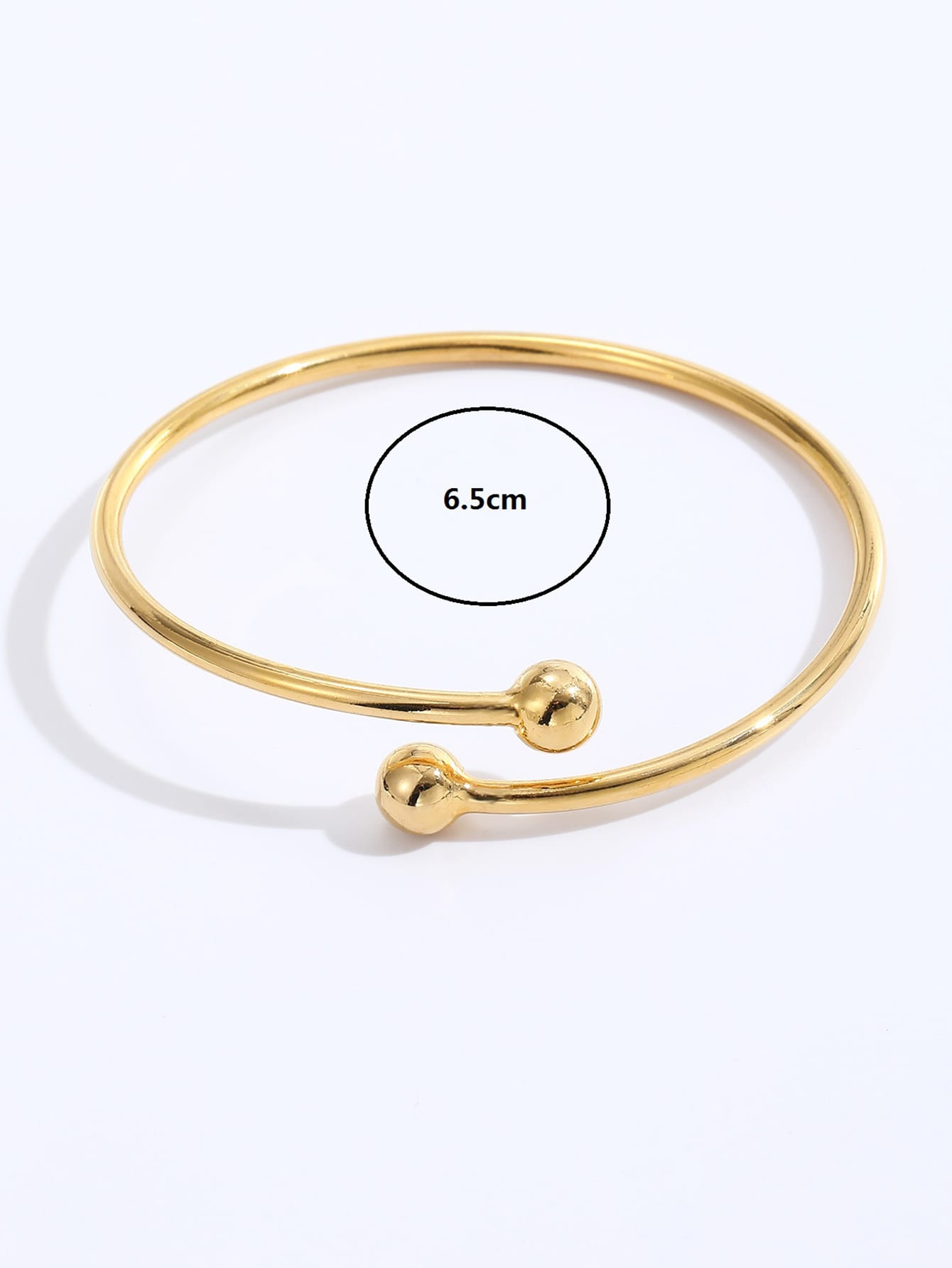 Einfache Mode Kupfer Galvani 18k Goldene Open-end Glänzend Armband display picture 3