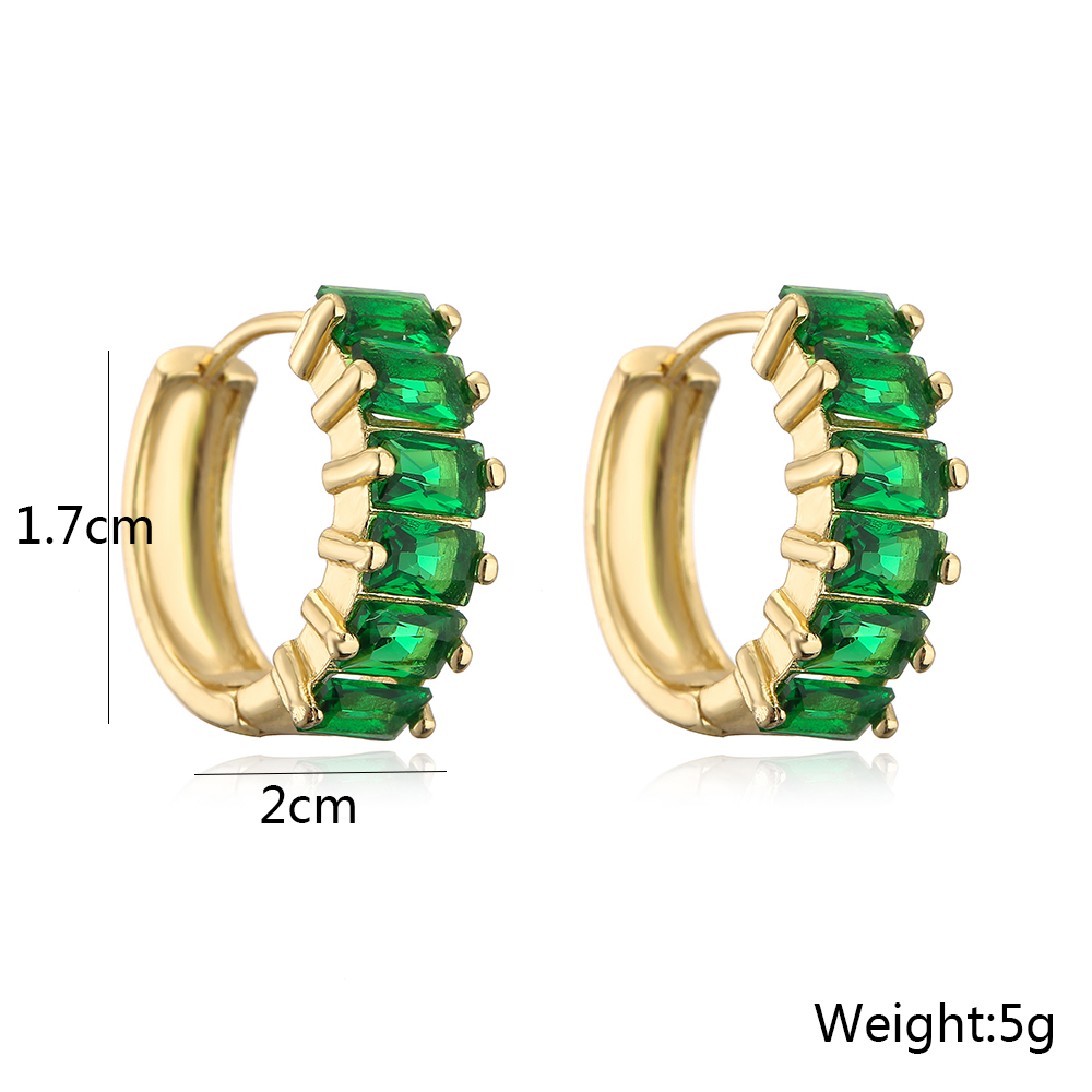 Fashion Geometric Copper Plated 18k Gold Micro Inlay Zircon Women's Earrings display picture 4