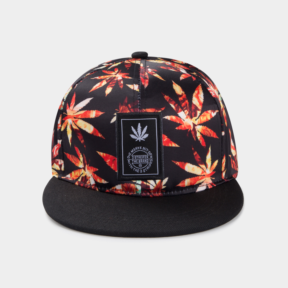 Casual Adjustable Embroidery Maple Leaf Printing Flat Brim Baseball Cap display picture 2